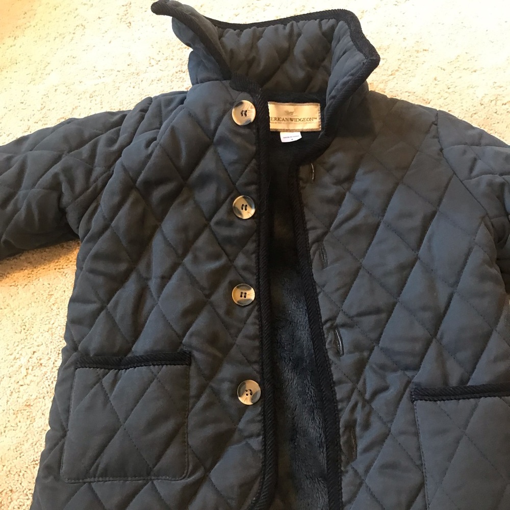 Size 4 Boys Fall Quilted Thick Jacket Navy